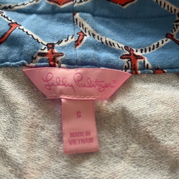 Lilly Pulitzer pull over 3/4 zip nautical anchor print - Picture 2 of 3
